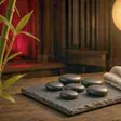 Asian massage near me - a candlelit room and a body oiled for a session