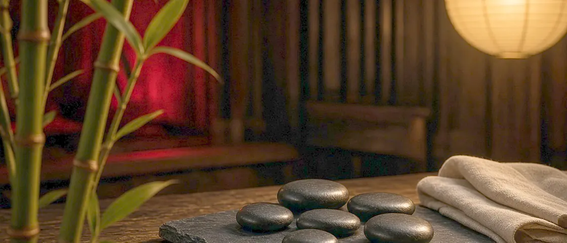 Asian massage near me - a candlelit room and a body oiled for a session