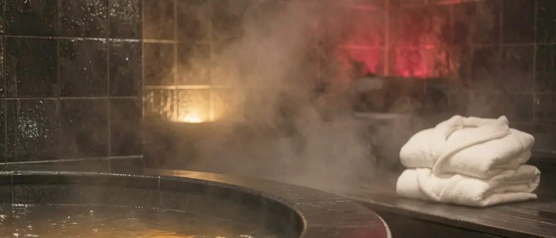 Erotic spa near me - a candlelit room and a body oiled for a session