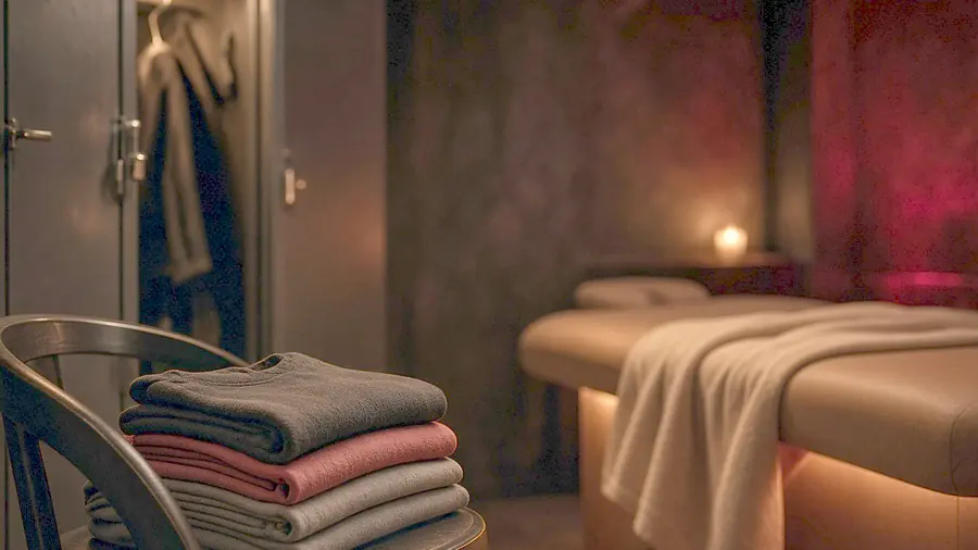 Naked massage near me - a candlelit room and a body oiled for a session